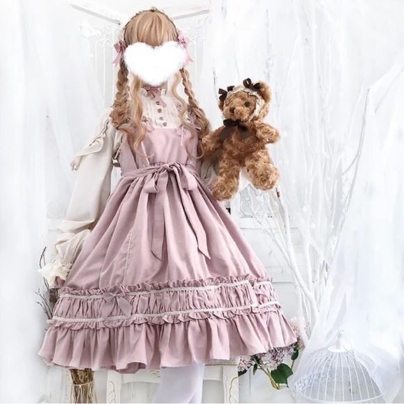 Pink Sweet Lolita JSK Dress Set Empire Waist - Picture 2 of 14